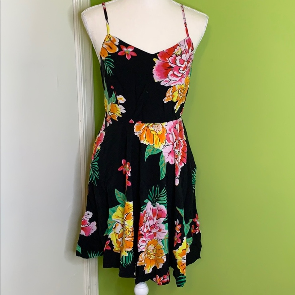 Black floral dress